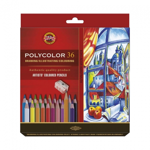 Koh-i-noor polycolor set of 36 artistic cardboard box pencils