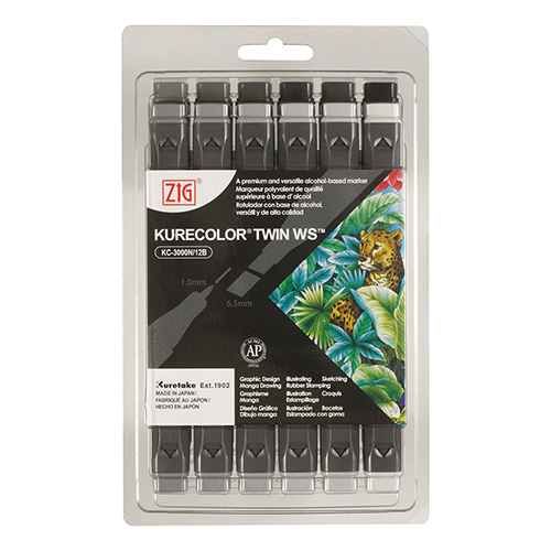 Kurecolor Twin WS Cool Gray set of 12 markers