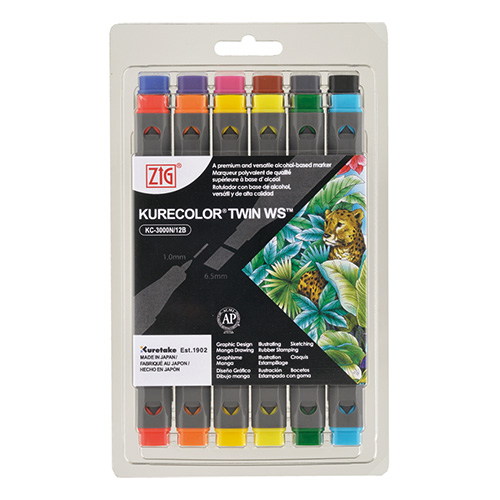 Kurecolor Twin WS Basic set of 12 markers