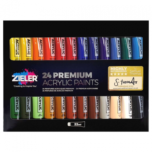 Zieler premium acrylic set of acrylic paints 24x22ml