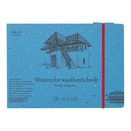 Blok SM-LT watercolor pad szyty z gumką 17,5X24cm 280g 12ark