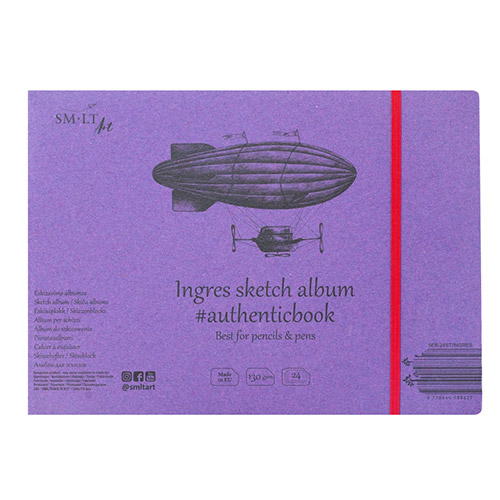 Sketchpad SM-LT ingres sketch sewn with an elastic band 175x245m