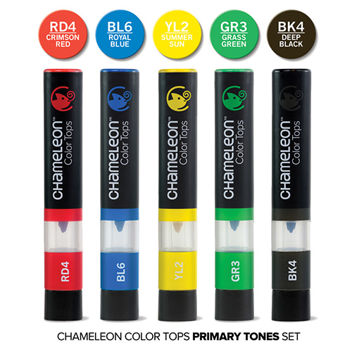 Chameleon color tops primary tones set of 5 pieces