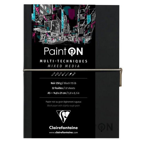 Block Clairefontaine paint on mixed media 250g 32ark black