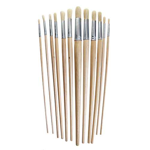 Phoenix set of 12 bristle round brushes long handle