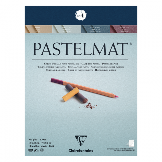Block Clairefontaine pastelmat No. 4 360g 12 sheets
