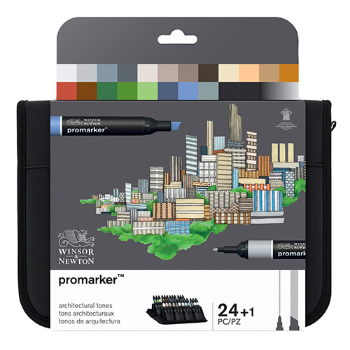 Winsor&Newton promarker architectural zestaw 24 kolorów