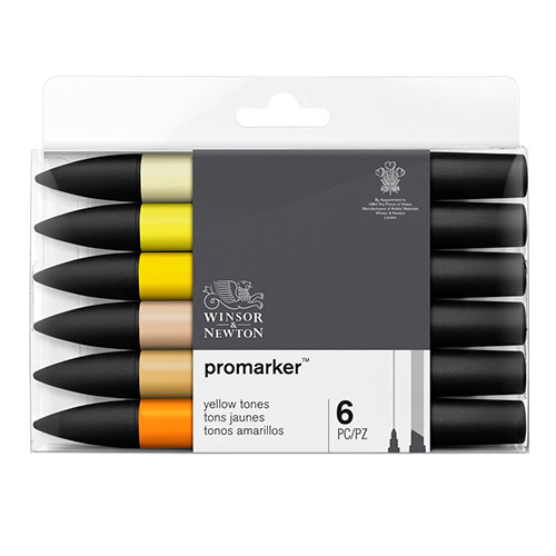 Winsor&Newton promarker yellow tones set of 6 colors