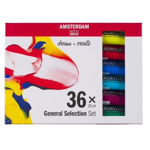 Talens amsterdam general selection zestaw farb akrylowych36x20ml