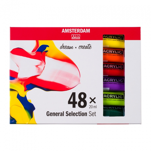 Talens AMSTERDAM general selection acrylic paints set 48x20ml