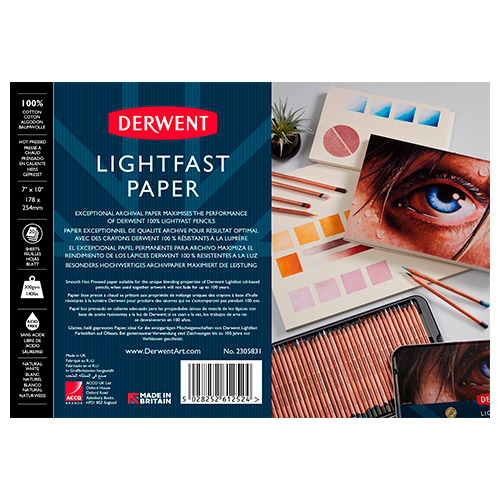 Derwent lightfast drawing block 17,8x25,4cm 300g 20 sheets