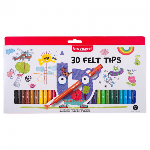 Bruynzeel set of 30 felt-tip pens in a case