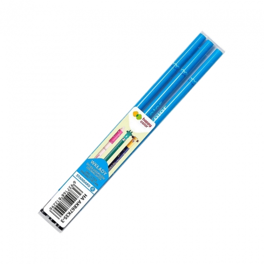 Happy Color wkłady do długopisów usuwalnych 0.5mm 3szt blue
