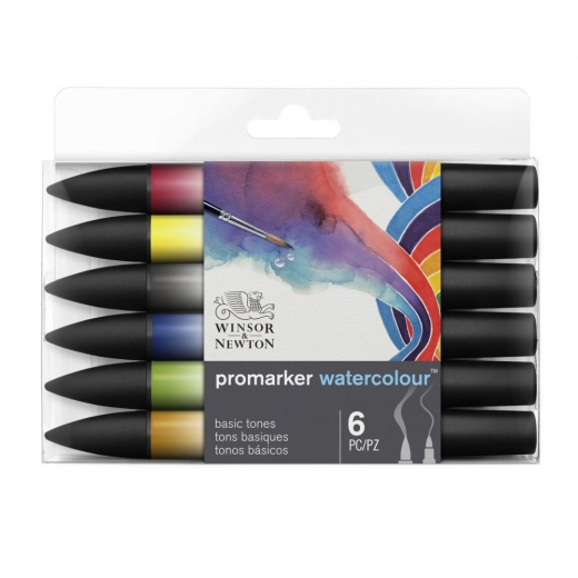 Winsor&Newton promarker watercolor basic tones set of 6 pens