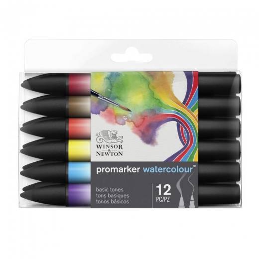 Winsor&Newton promarker watercolour basic tones 12 pisaków