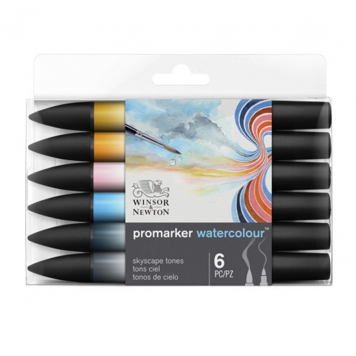 Winsor&Newton promarker watercolour sky tones 6 pisaków