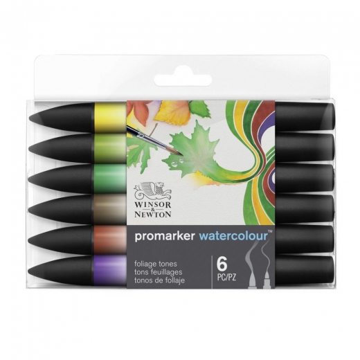Winsor&Newton promarker watercolor foliage tones 6 markers