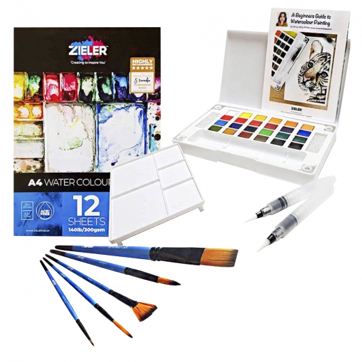 Zieler watercolor starter set paints + accessories