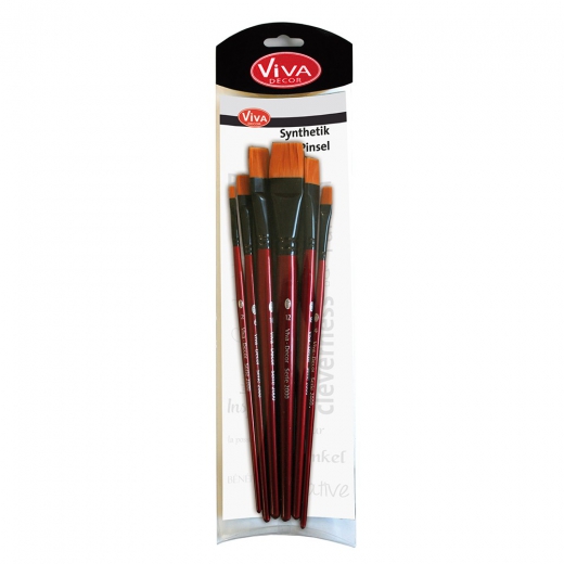 Viva Decor set of 6 flat synthetic brushes