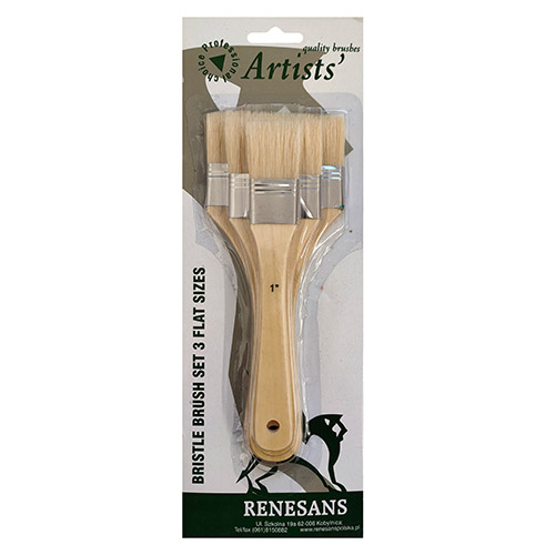Renesans set of 3 flat bristle brushes