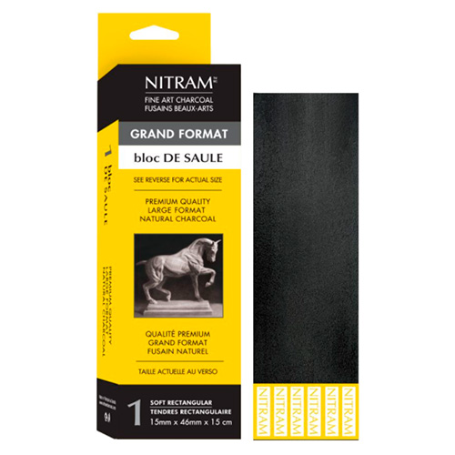 Nitram węgiel artystyczny naturalny extra soft 15cmx46mmx15mm
