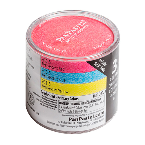 PanPastel pearlescent primary zestaw 3 kolorów pasteli suchych
