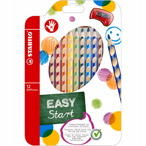 Stabilo easy start colored pencils for right-handed 12 colors
