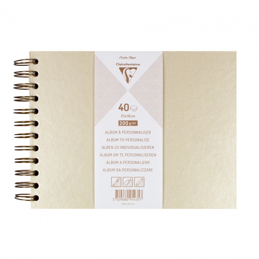 Clairefontaine iridescent ivory spiral album 200g 40 sheets