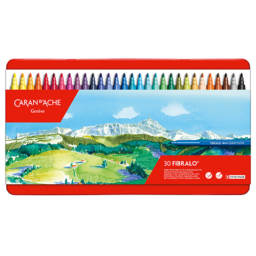 Caran dAche fibralo, set of 30 felt-tip pens, metal case