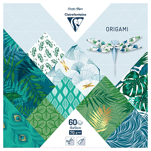 Clairefontaine origami vegetal chic paper 15x15cm 70g 60 sheets