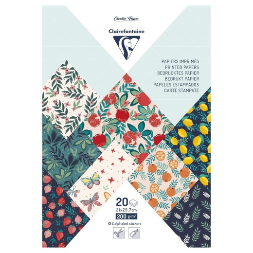Clairefontaine fruit garden decorative paper A4 20 sheets