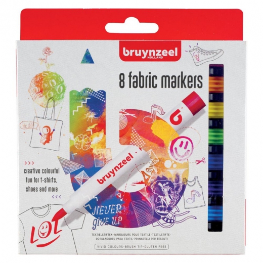 Bruynzeel zestaw 8 markerów do tkanin