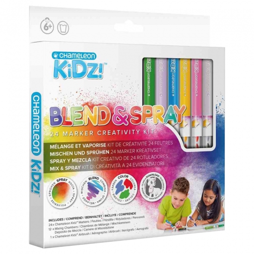 Chameleon kidz blend & spray 24 color creativity kit