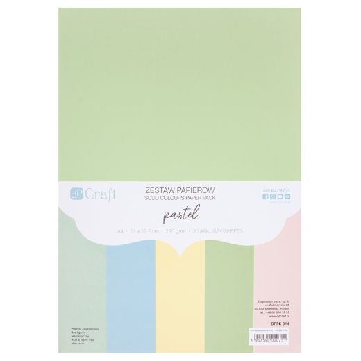 DP Craft set of colored pastels tones A4 220g 20 sheets