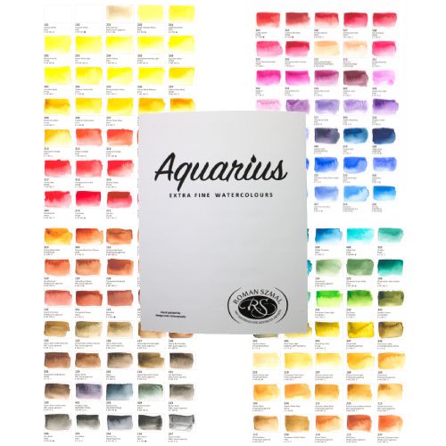 Roman Szmal Aquarius watercolor wzornik palety kolorów 165 kolorów