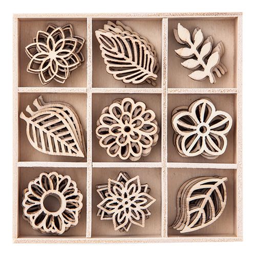 DP Craft wood shapes leaves 45 pieces