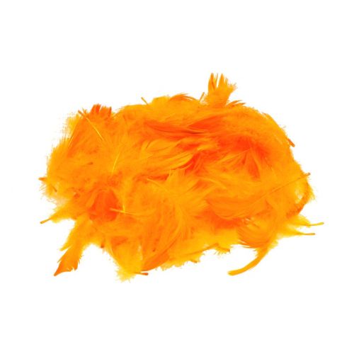 Decorative feathers, approx. 12 cm long, orange PIM-40