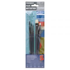 Pinceaux set of brushes for watercolors and gouaches 5 pcs