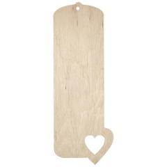 Wooden bookmark - heart
