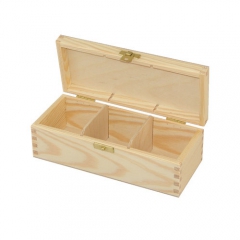 3 compartments wooden tea box