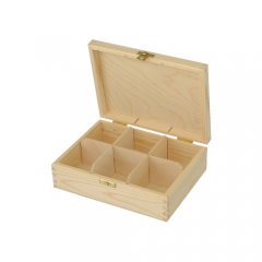 Wooden tea box 6 chambers