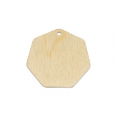 Wooden jewelry element, 4x4 hexagon