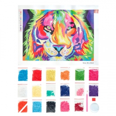 Diamond embroidery kit for diamond painting - tiger