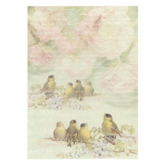 Papier do decoupage soft A4 ITD S154 ptaki kwiaty