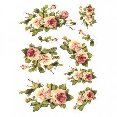 Rice decoupage paper flowers roses A4 ITD R423