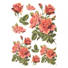 Rice paper for decoupage flowers roses A4 ITD R424