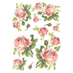Rice decoupage paper flowers roses A4 ITD R425
