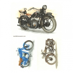 Rice decoupage paper motorcycles A4 ITD R431