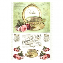 Rice decoupage paper a cup roses A4 ITD R491