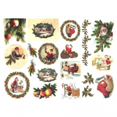 Rice paper for decoupage christmas santa A4 ITD R587